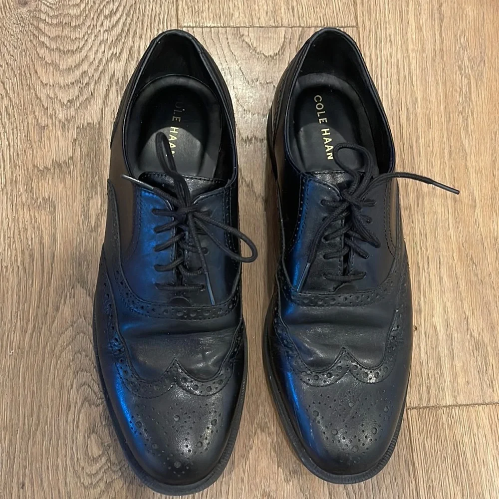 Cole Haan Black Leather Oxfords 10.5M